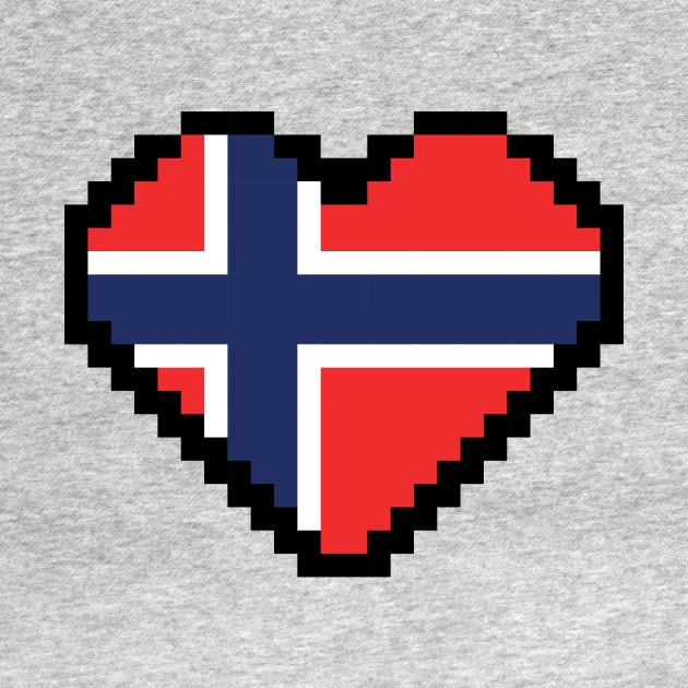 Norway Flag Pixel Art, Norwegian Flag  pixel art by mrsupicku